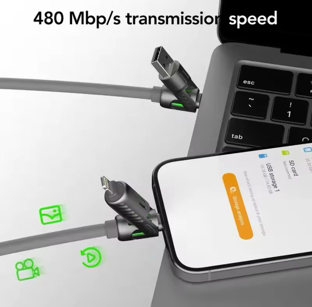 2pack,240 w 4 in 1 cable, fast charging cable