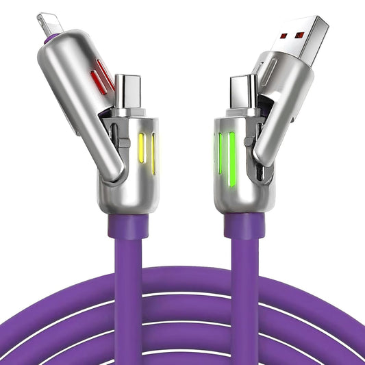 2pack,240 w 4 in 1 cable, fast charging cable